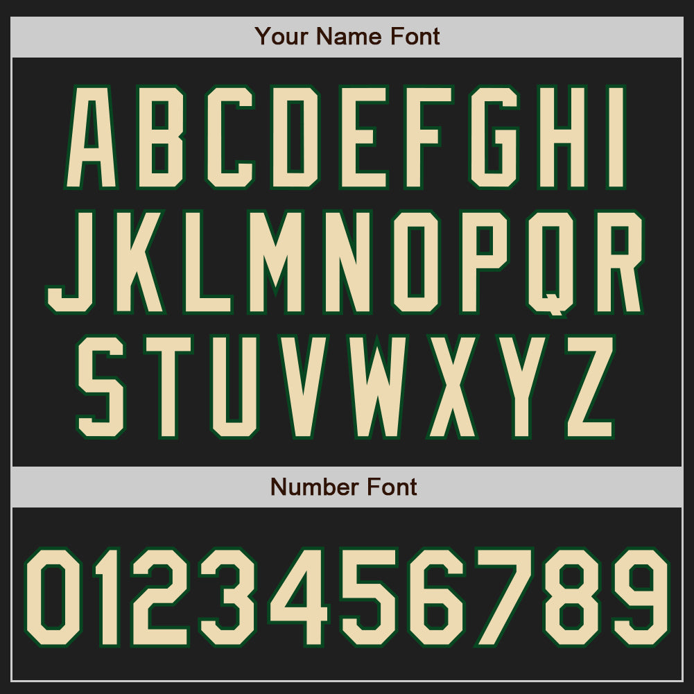 Custom Black Cream-Green Authentic Baseball Jersey