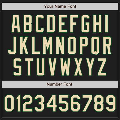 Custom Black Cream-Green Authentic Baseball Jersey