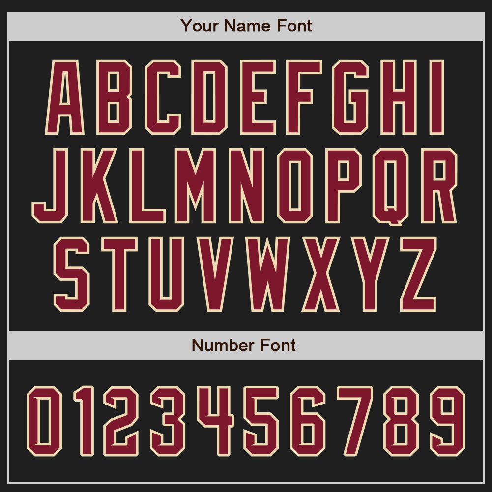 Custom Black Crimson-Cream Authentic Baseball Jersey