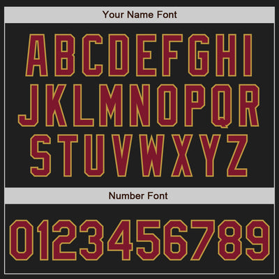 Custom Black Crimson-Old Gold Authentic Baseball Jersey