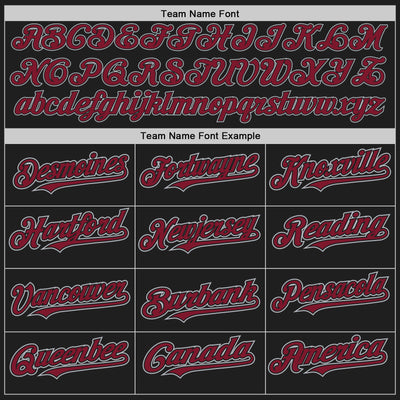 Custom Black Crimson-Gray Authentic Baseball Jersey