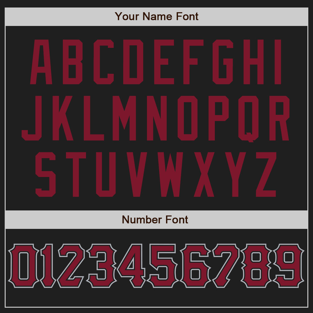Custom Black Crimson-Gray Authentic Baseball Jersey