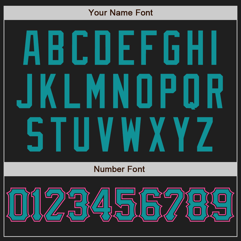 Custom Black Teal-Pink Authentic Baseball Jersey