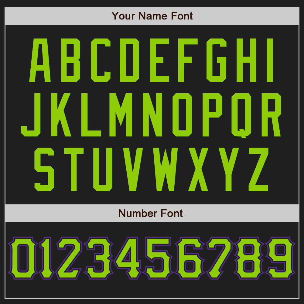 Custom Black Neon Green-Purple Authentic Baseball Jersey