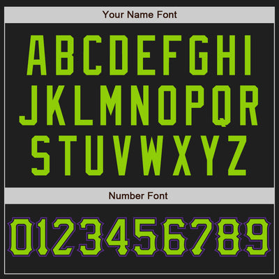 Custom Black Neon Green-Purple Authentic Baseball Jersey