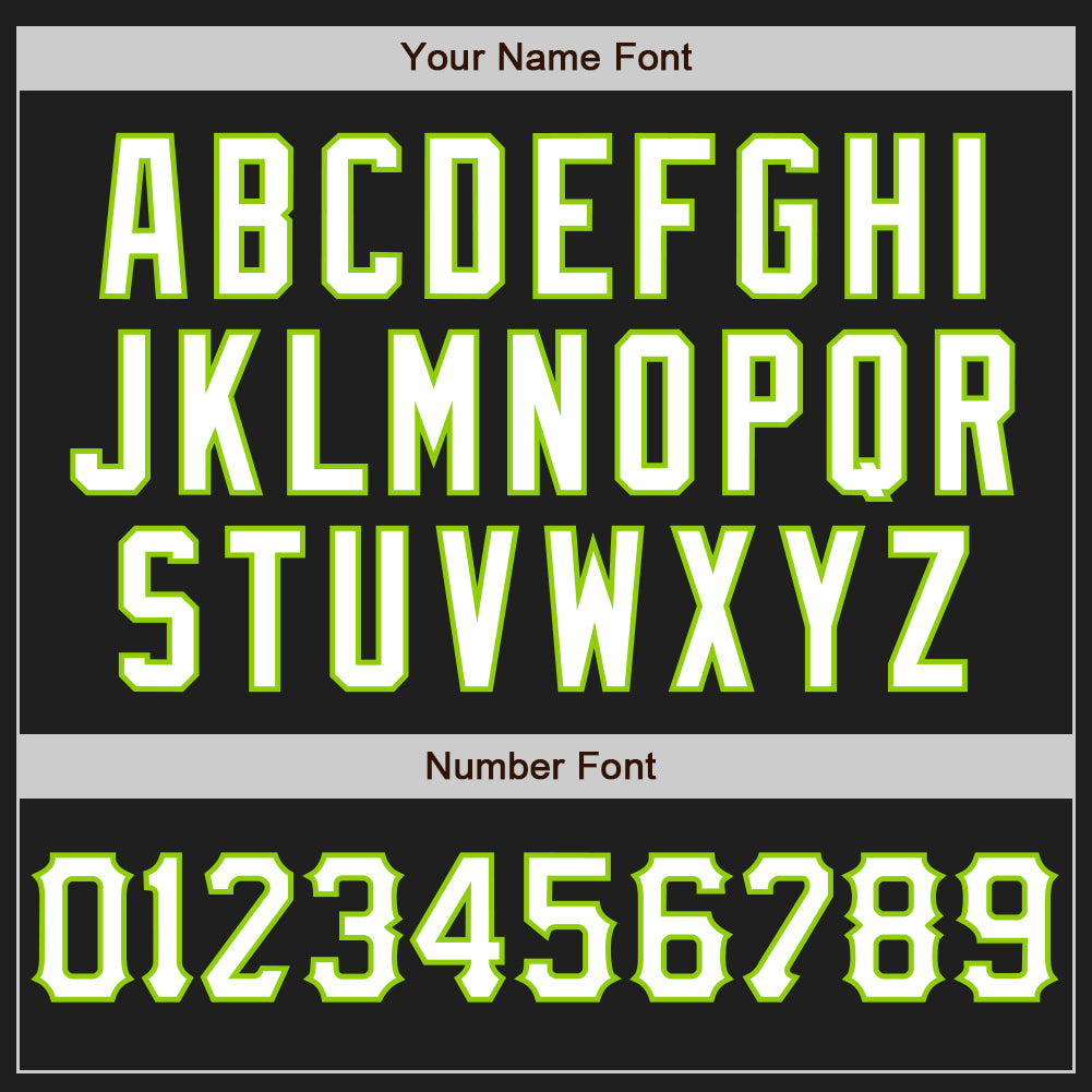Custom Black White-Neon Green Authentic Baseball Jersey