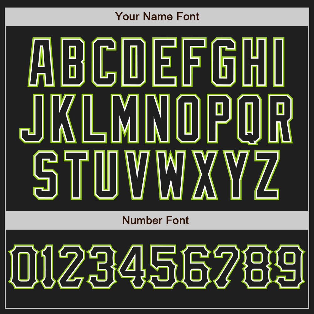 Custom Black White-Neon Green Authentic Baseball Jersey