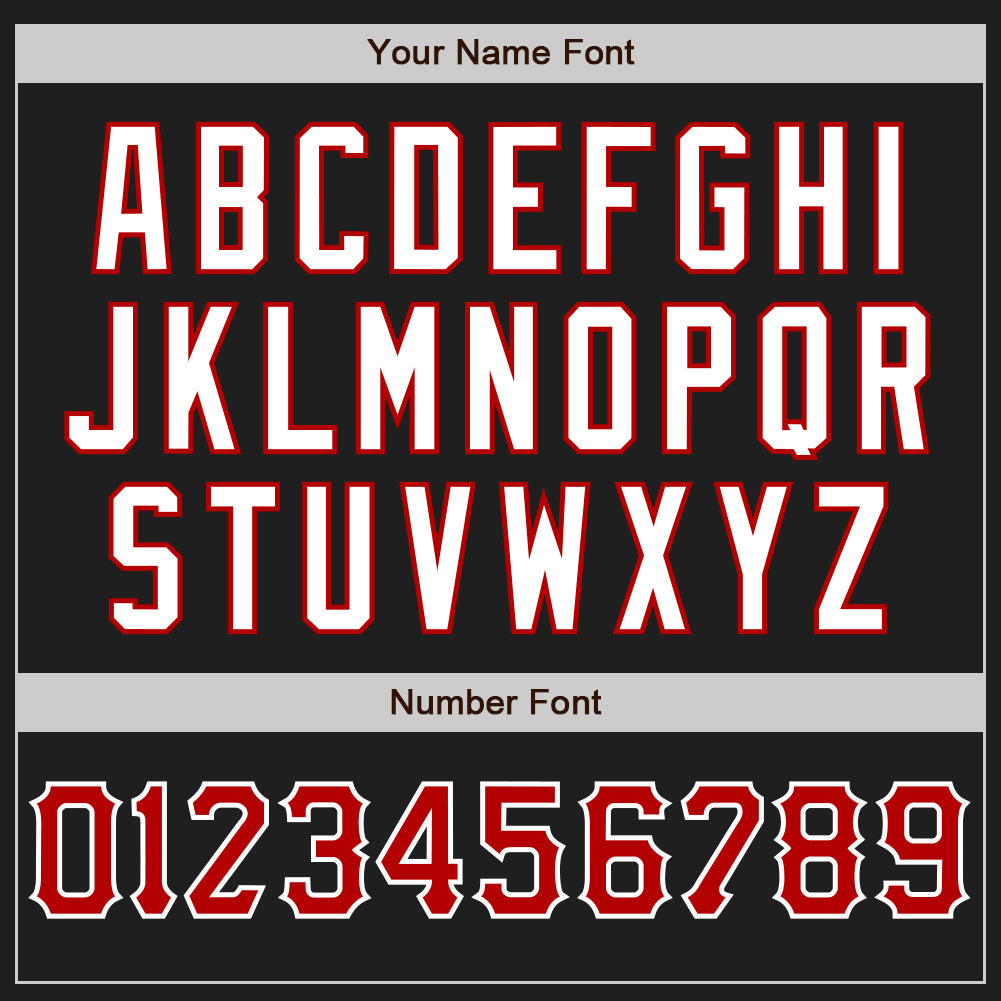 Custom Black Red-White Authentic Baseball Jersey