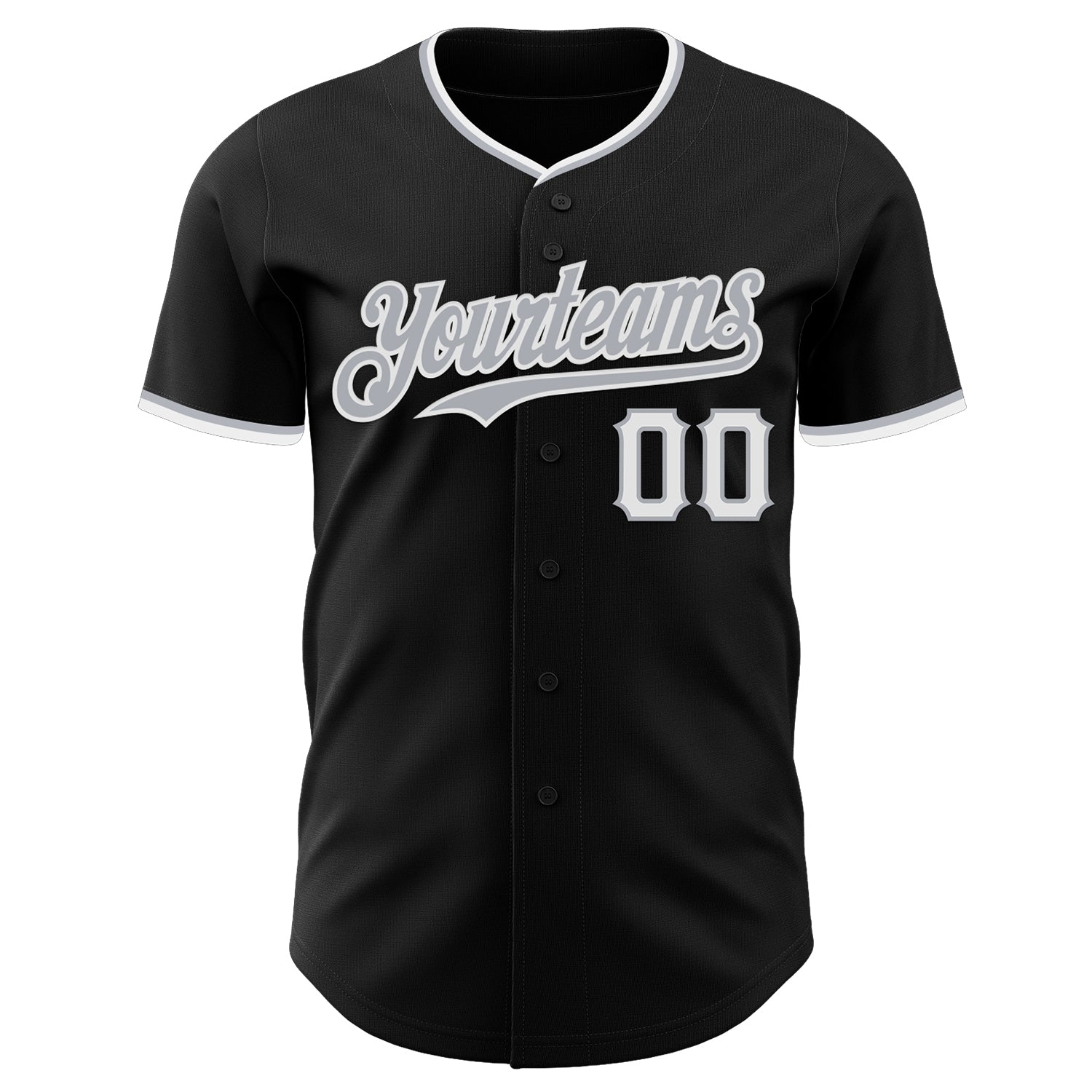 Custom Black Gray-White Authentic Baseball Jersey