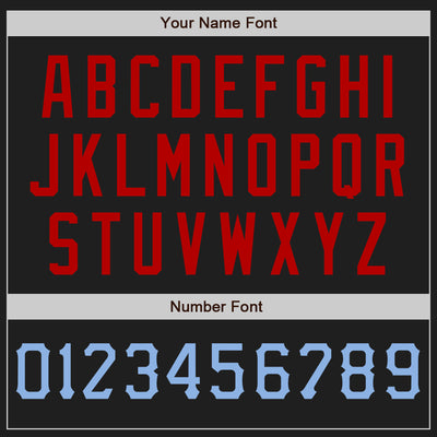 Custom Black Light Blue-Red Authentic Baseball Jersey