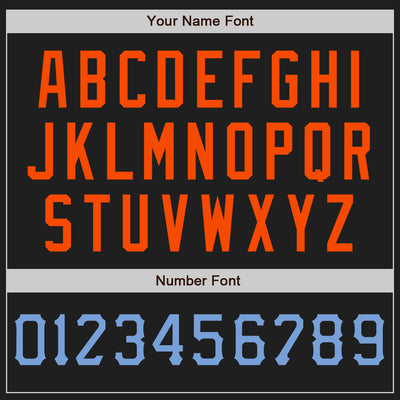 Custom Black Powder Blue-Orange Authentic Baseball Jersey