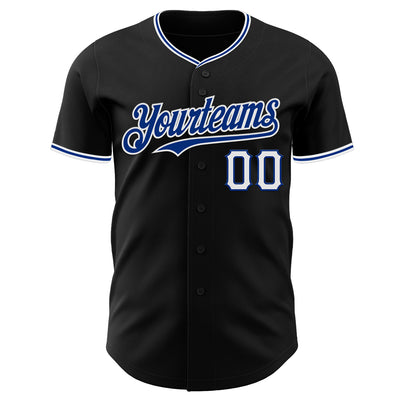 Custom Black Royal-White Authentic Baseball Jersey