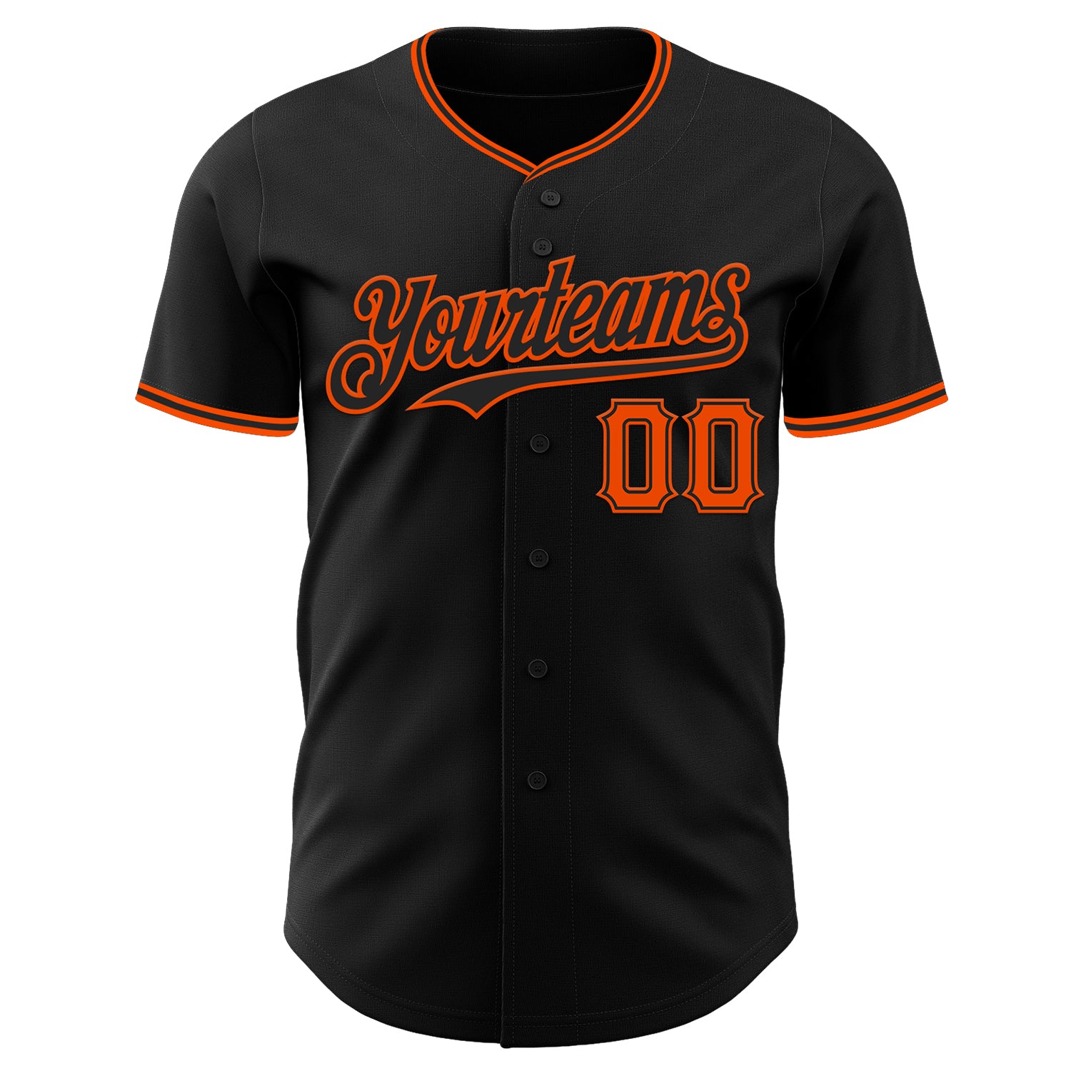 Custom Black Orange Authentic Baseball Jersey