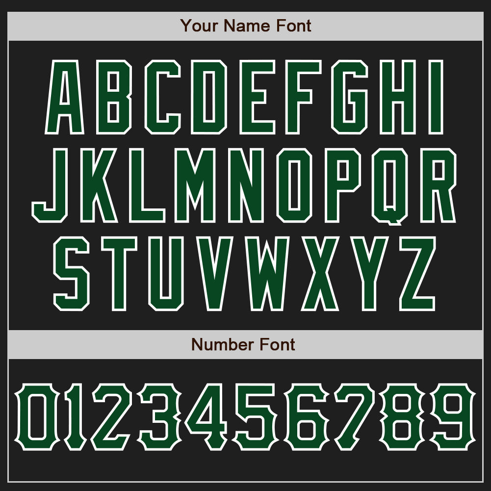 Custom Black Green-White Authentic Baseball Jersey