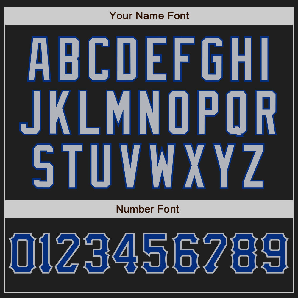 Custom Black Royal-Gray Authentic Baseball Jersey