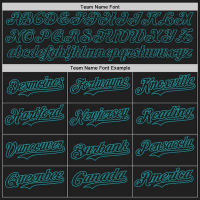 Custom Black Teal Authentic Baseball Jersey