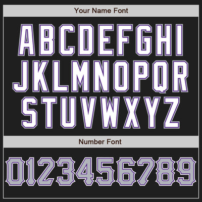 Custom Black Gray Purple-White Authentic Baseball Jersey