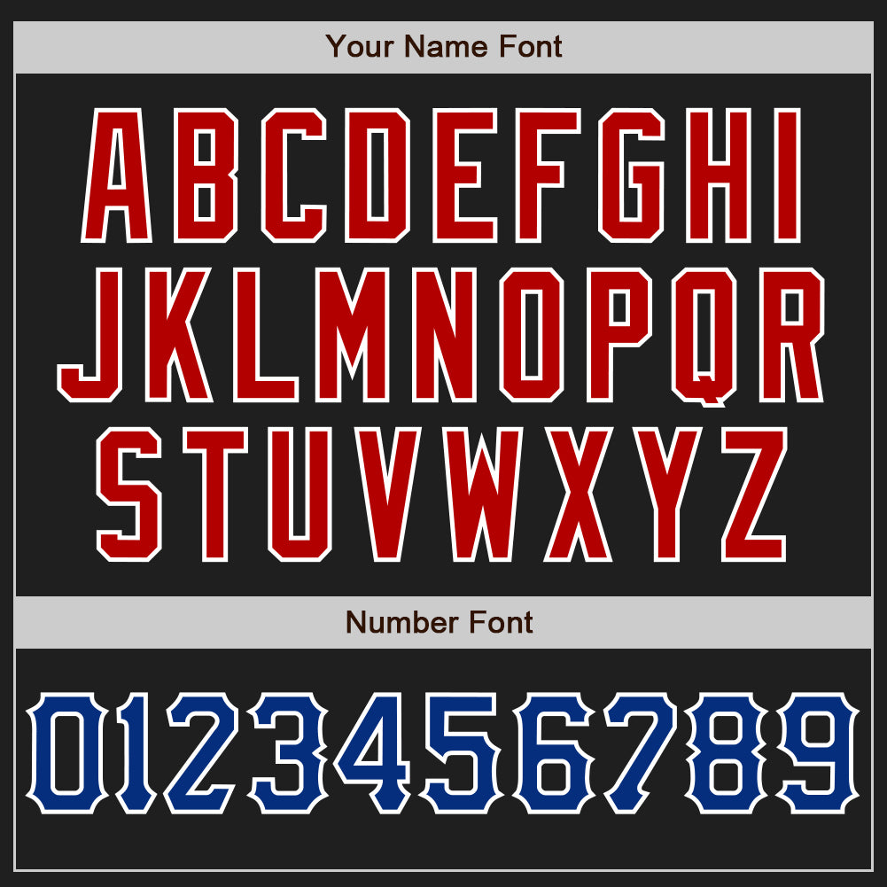 Custom Black Royal Red-White Authentic Baseball Jersey