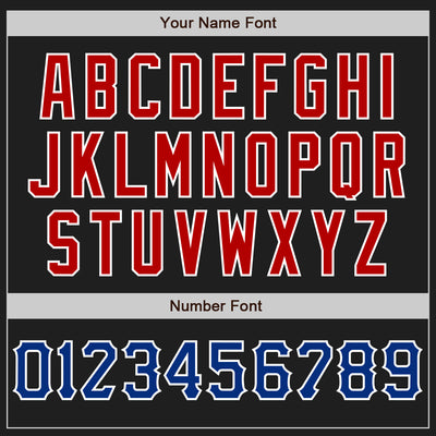 Custom Black Royal Red-White Authentic Baseball Jersey
