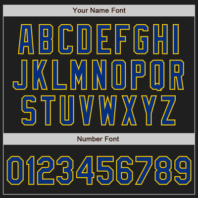 Custom Stitched Black Royal-Yellow Baseball Pullover Sweatshirt Hoodie