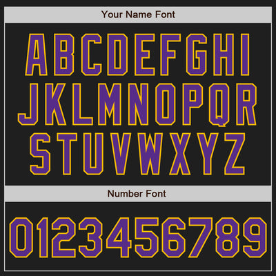 Custom Stitched Black Purple-Gold Baseball Pullover Sweatshirt Hoodie