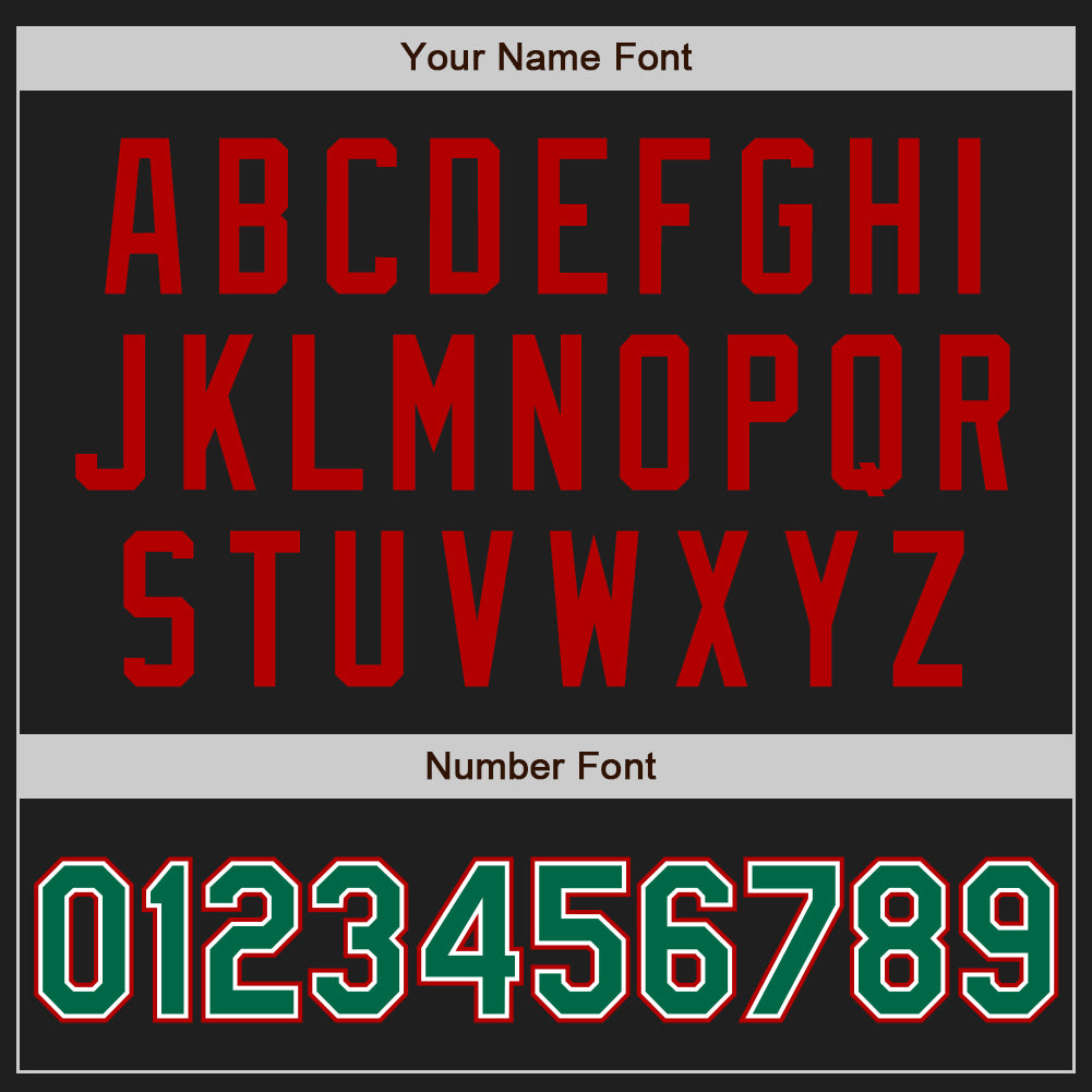 Custom Stitched Black Kelly Green Red-White Baseball Pullover Sweatshirt Hoodie