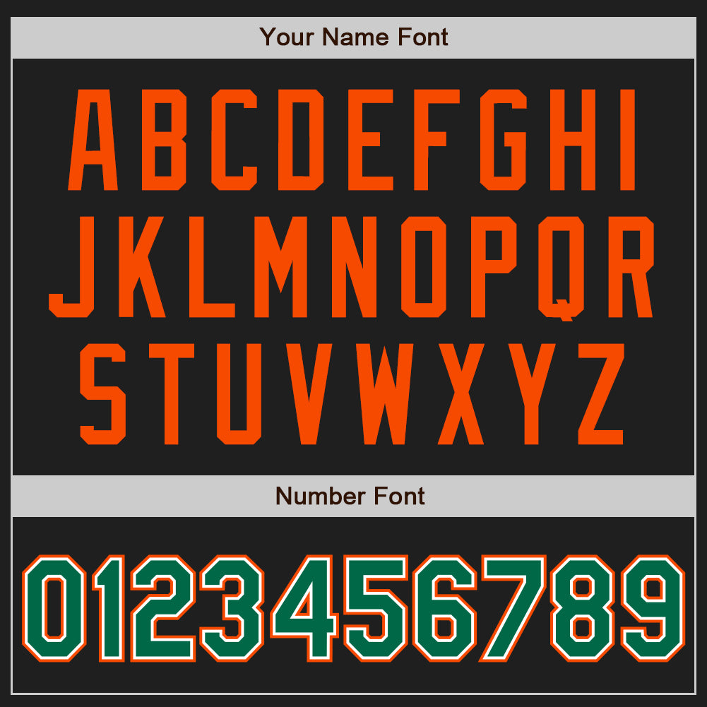 Custom Stitched Black Kelly Green Orange-White Baseball Pullover Sweatshirt Hoodie