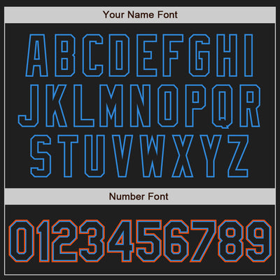 Custom Stitched Black Powder Blue-Orange Baseball Pullover Sweatshirt Hoodie