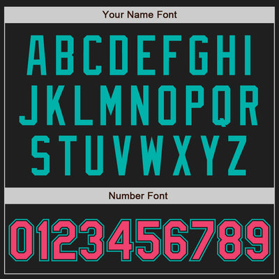 Custom Stitched Black Neon Pink-Aqua Baseball Pullover Sweatshirt Hoodie