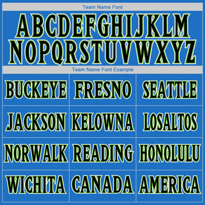 Custom Blue Black-Neon Green Authentic Throwback Basketball Jersey