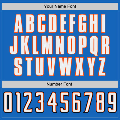 Custom Blue White-Orange Authentic Throwback Basketball Jersey