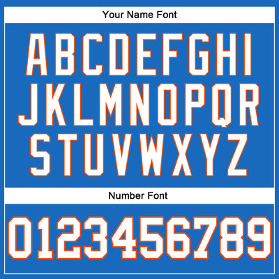 Custom Blue White-Orange Authentic Throwback Basketball Jersey