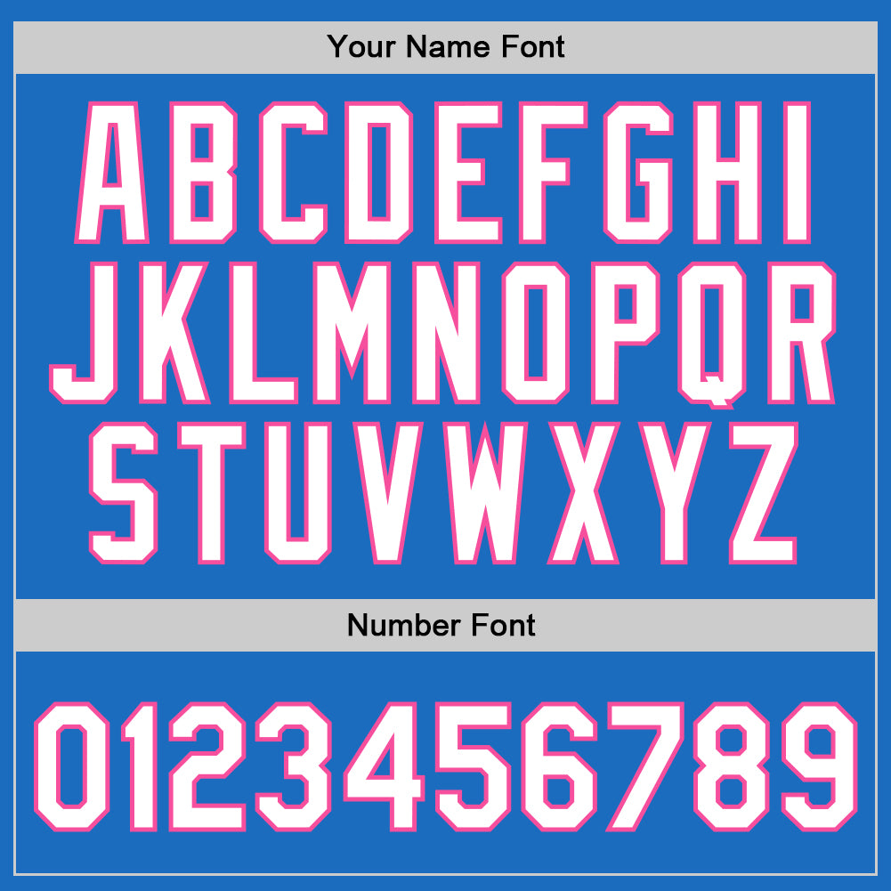 Custom Blue White-Pink Authentic Throwback Basketball Jersey