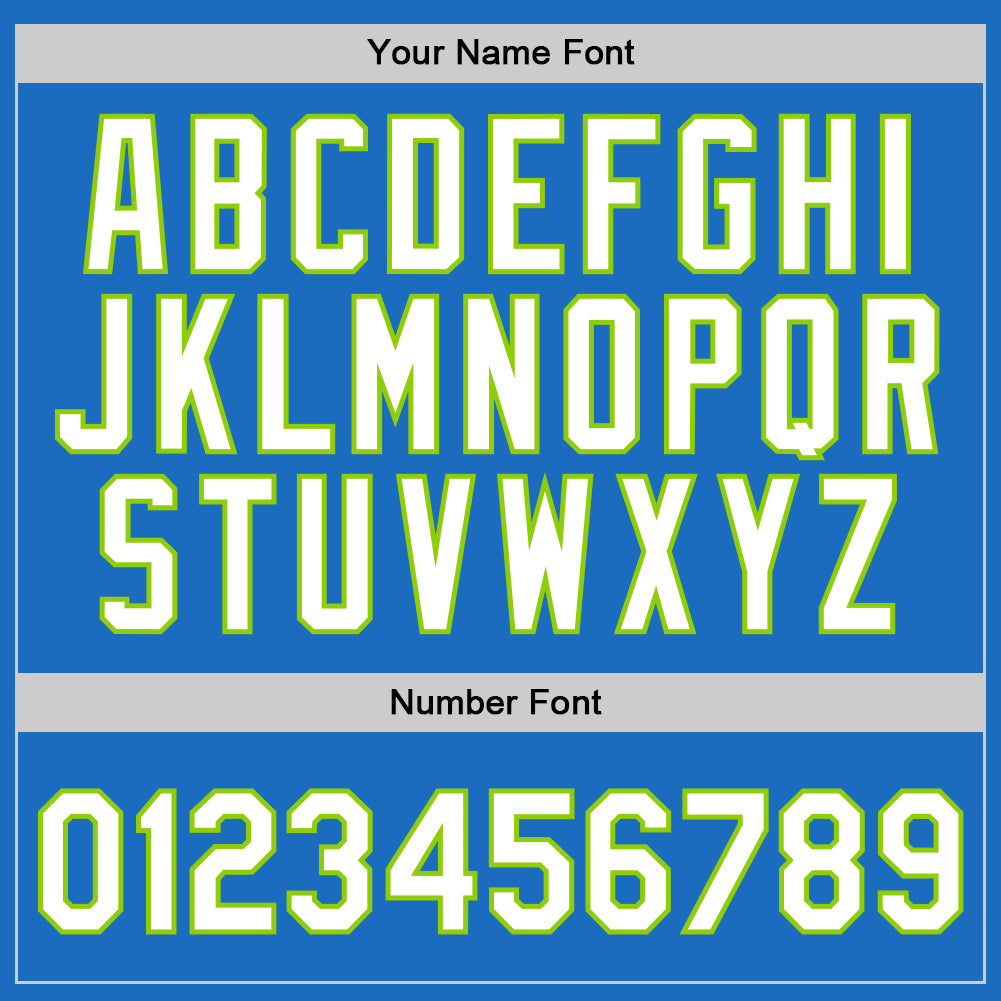 Custom Blue White-Neon Green Authentic Throwback Basketball Jersey