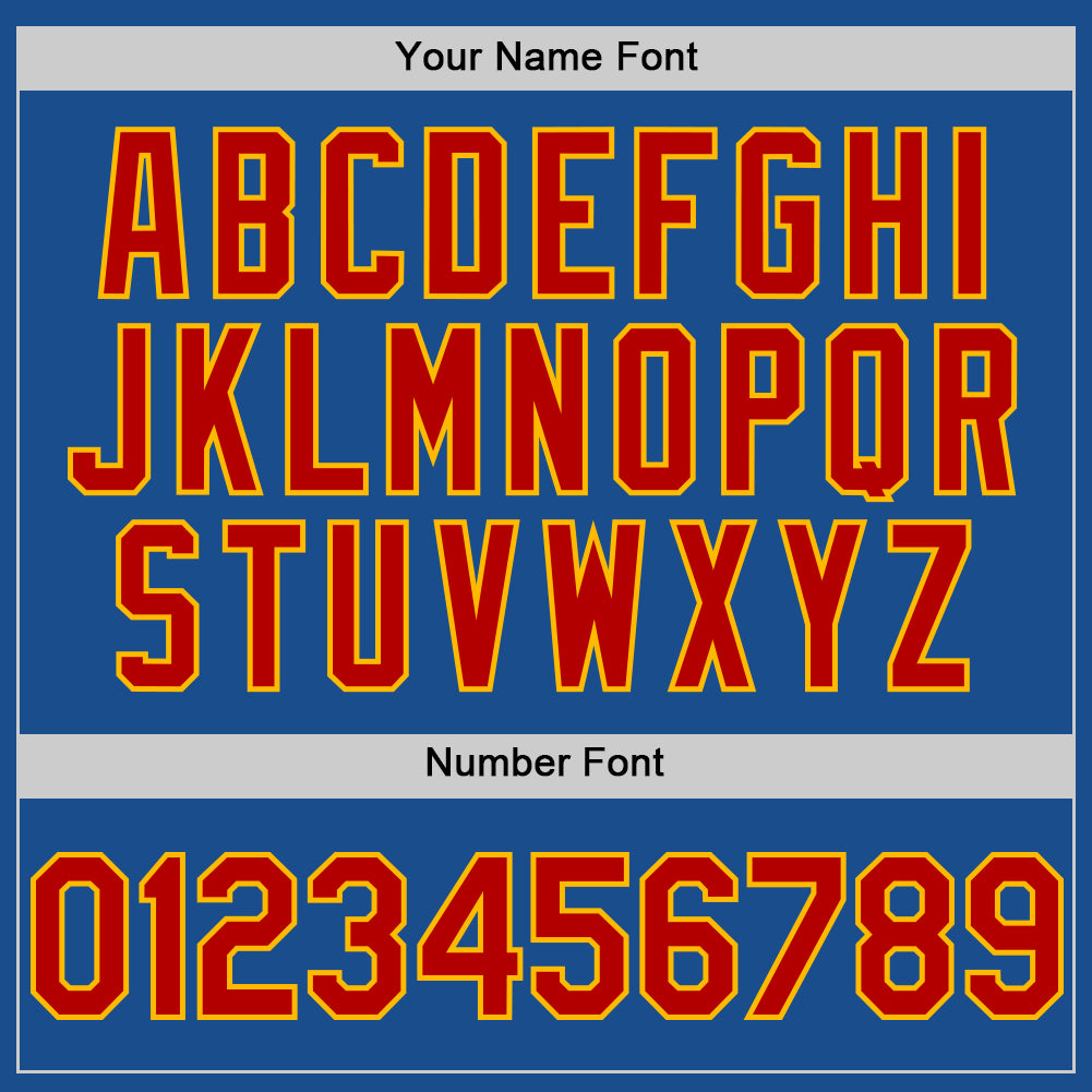 Custom Blue Red-Gold Mesh Authentic Throwback Baseball Jersey