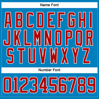 Custom Blue Red-White Hockey Lace Neck Jersey