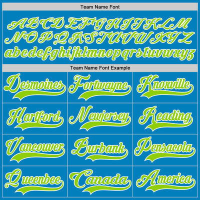 Custom Blue Neon Green-White Hockey Lace Neck Jersey