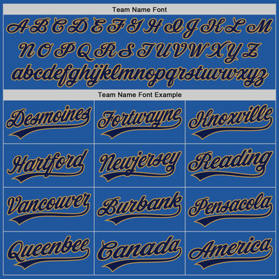 Custom Blue Navy-Old Gold Authentic Throwback Baseball Jersey