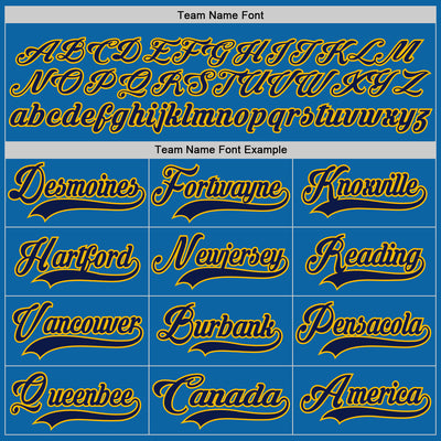 Custom Blue Navy-Gold Hockey Jersey