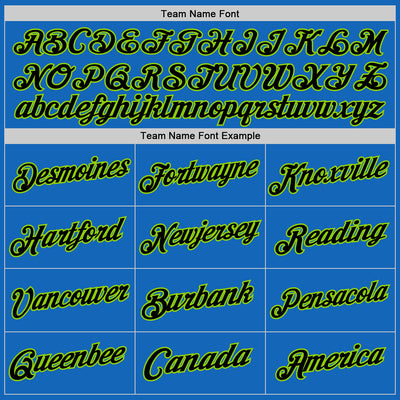 Custom Blue Black-Neon Green Authentic Throwback Basketball Jersey