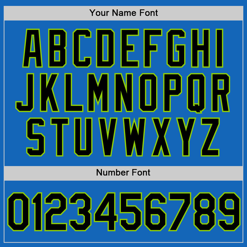 Custom Blue Black-Neon Green Authentic Throwback Basketball Jersey