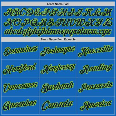 Custom Blue Navy-Neon Green Authentic Throwback Basketball Jersey