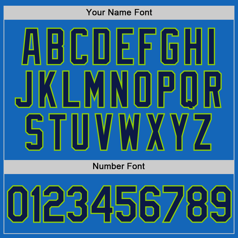 Custom Blue Navy-Neon Green Authentic Throwback Basketball Jersey