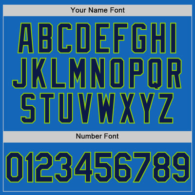 Custom Blue Navy-Neon Green Authentic Throwback Basketball Jersey