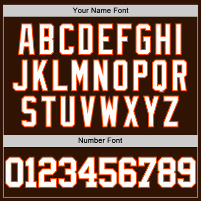 Custom Brown White-Orange Authentic Basketball Jersey