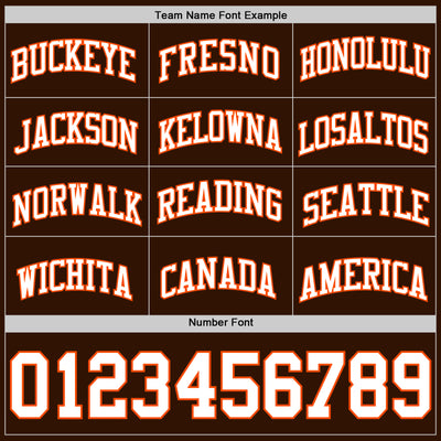Custom Brown White-Orange Authentic Basketball Jersey