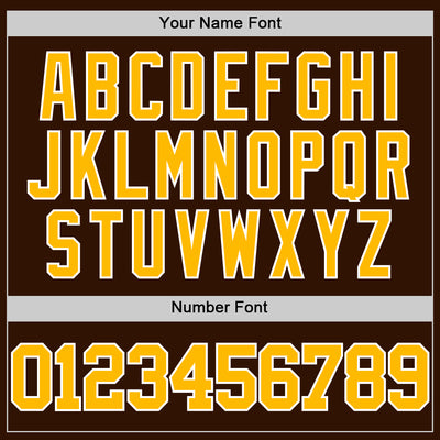 Custom Brown Gold-White Authentic Basketball Jersey