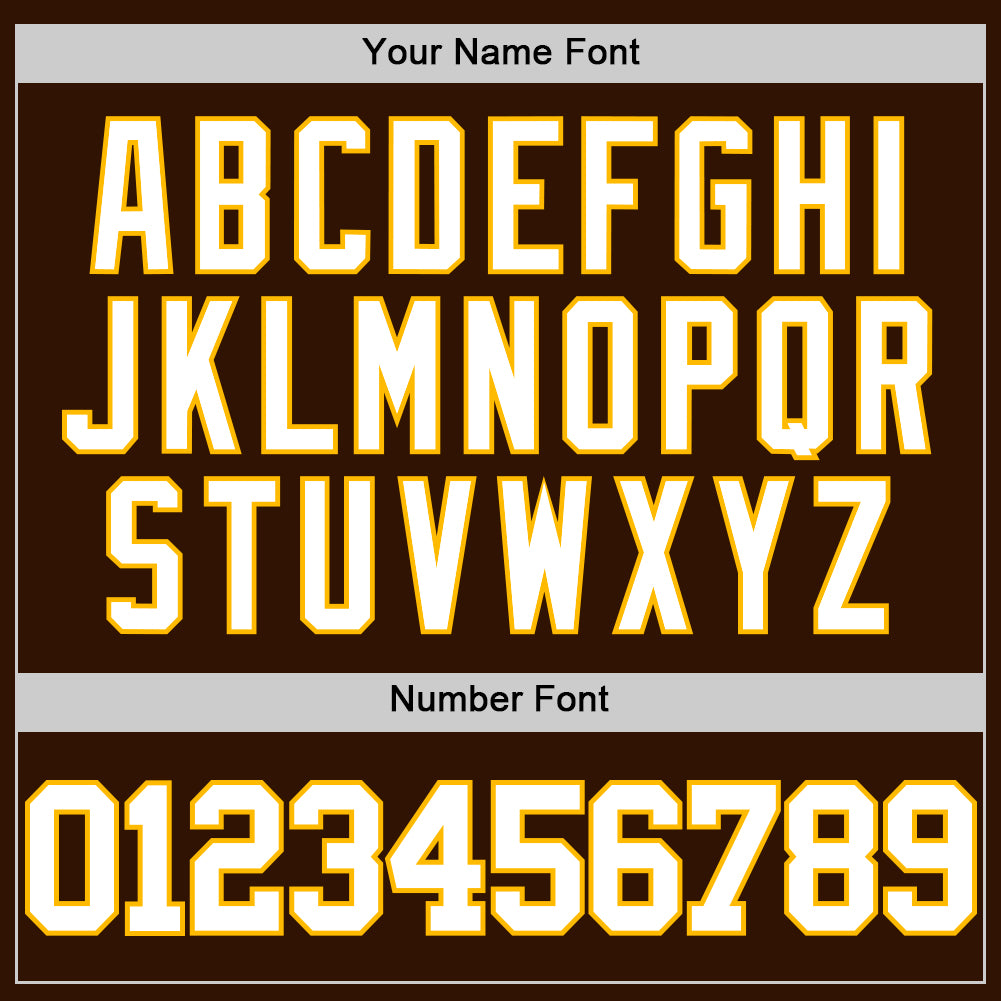 Custom Brown White-Gold Authentic Basketball Jersey