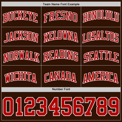 Custom Brown Red-White Authentic Basketball Jersey