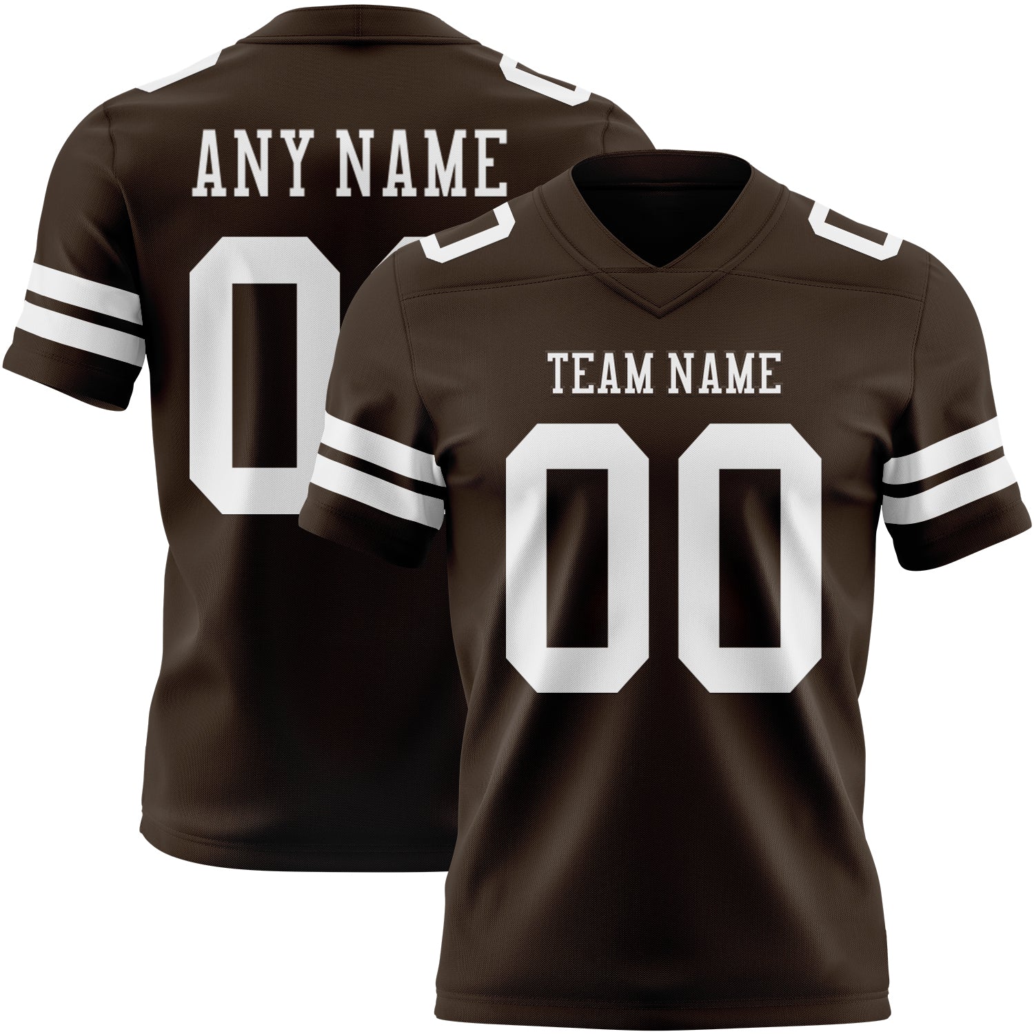 Custom Brown White Authentic Football Jersey
